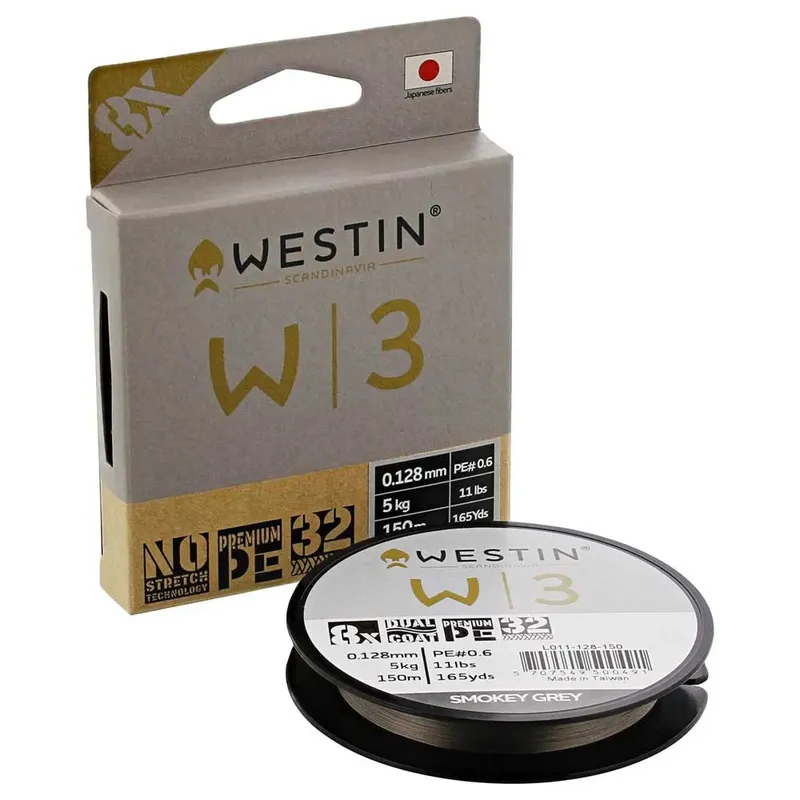 Westin W3 8 Braided Line 150 M Smokey Grey 0.165 mm unisex
