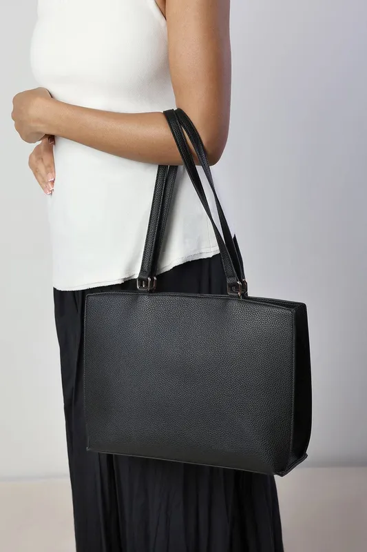 Where's That From Women's Mariella Faux Leather Tote Bag in Black Black One Size female