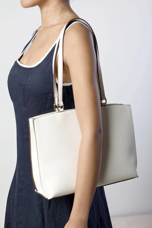 Where's That From Women's Mariella Faux Leather Tote Bag in Cream - Cream - Size: One Size