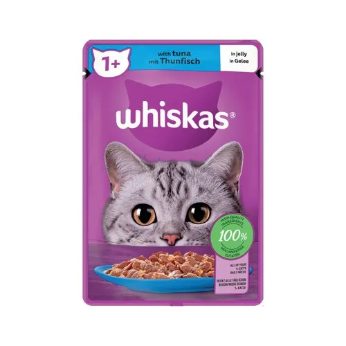 Whiskas - 1+ Adult Wet Cat Food Pouches in Jelly with Tuna - 85g - 811970