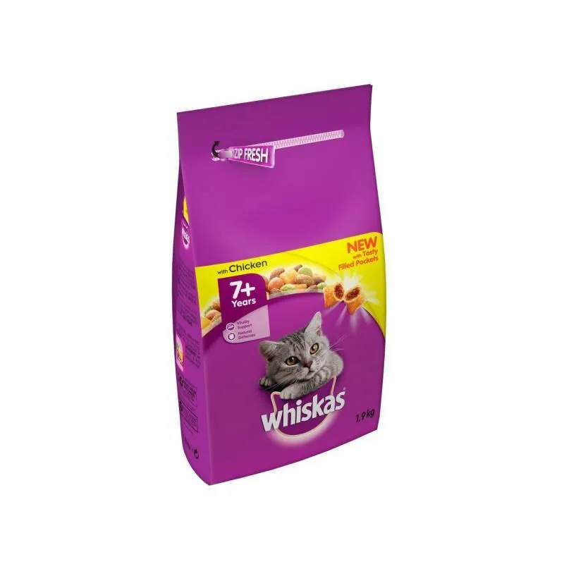 Whiskas Senior 7+ Chicken - Economy Pack: 2 x 1.9kg