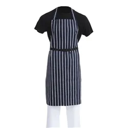 Whites Chefs Clothing Whites Butchers Stripe Bib Apron Blue/White