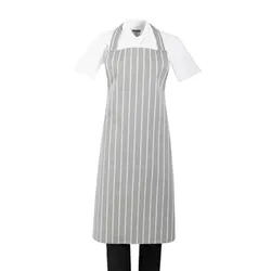 Whites Chefs Clothing Whites Butchers Stripe Bib Apron Grey/White
