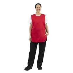 Whites Chefs Clothing Whites Tabard With Pocket Red