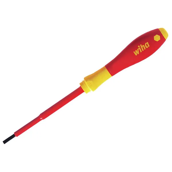 Wiha Softfinish Vde Insulated Slimfix Screwdriver Slotted 3.5mm 100mm