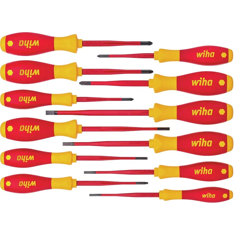 Wiha Softfinish Slimfix 12 Piece Vde Insulated Screwdriver Set