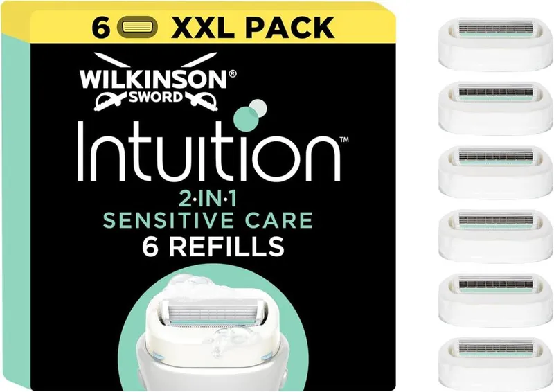 Wilkinson Sword Intuition Sensitive Women's Razor Blade X6 Pack in Black - Black