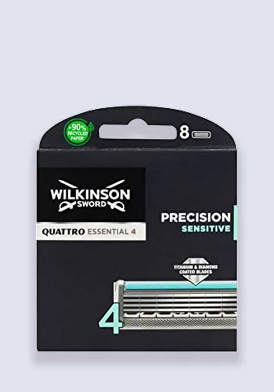 Wilkinson Sword Men's Quattro Titanium Sensitive Blades - 8 Pack in Black Black One Size female