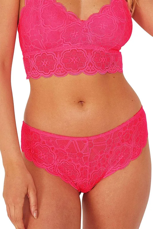 Wolf & Whistle Women's Ariana Lace Neon Pink 'Bralette' Size: 6 Pink 6