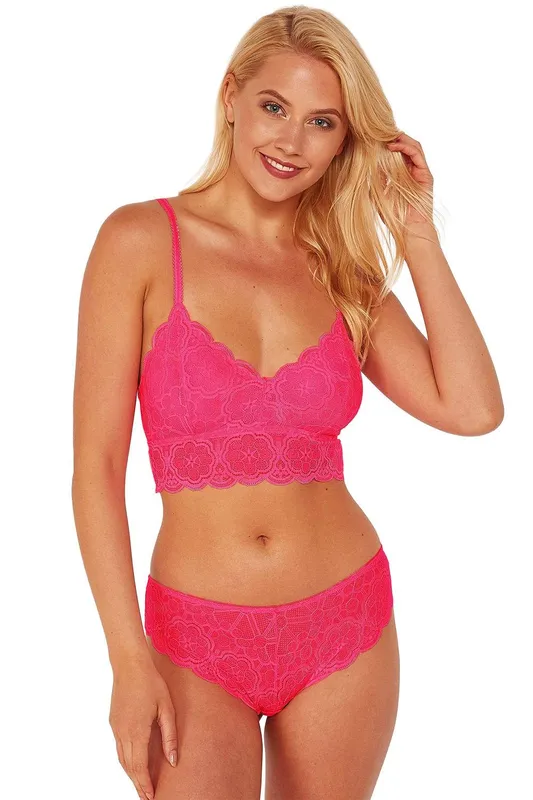 Wolf & Whistle Women's Ariana Lace Neon Pink 'Brief' Size: 10 Pink female