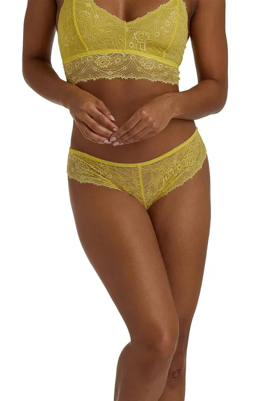 Wolf & Whistle Women's Ariana Yellow Everyday Lace 'Brief' Size: 16 Yellow 16