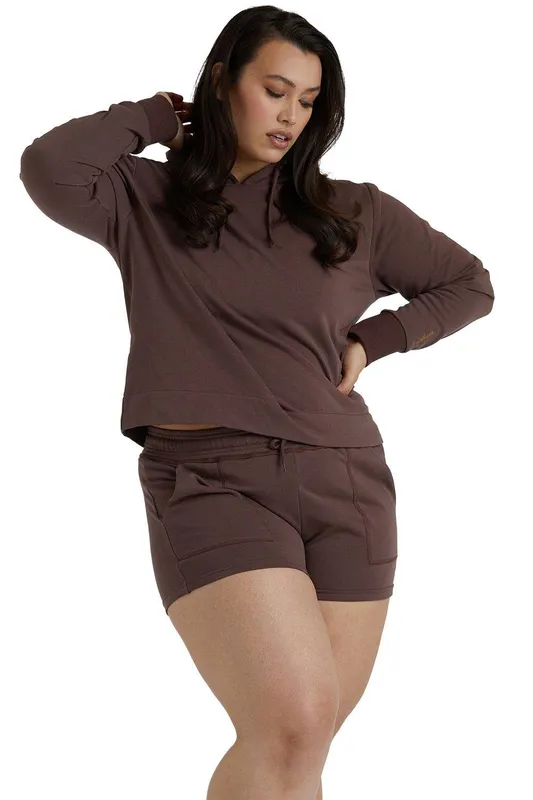 Wolf & Whistle Women's Brown Curve Hooded 'Top' Size: 22 - Brown