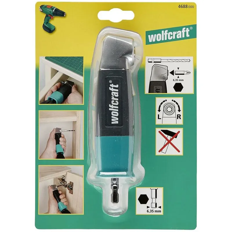 Wolfcraft 4688000 Right Angle Drill Attachment for Compact 90° Spaces