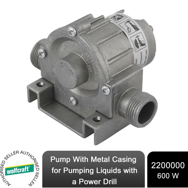 Wolfcraft 2200000 Drill Pump Attachment Robust Metal Housing 1pc