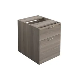 Wooden Pedestals Fixed Pedestal 2 Drawers Grey Oak