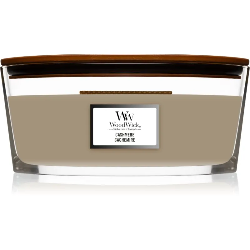 Woodwick Cashmere scented candle with wooden wick (hearthwick) 453,6 g