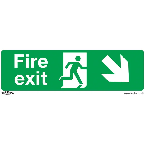 Worksafe SS36P1 Safety Sign Fire Exit (Down Right) - Rigid Plastic