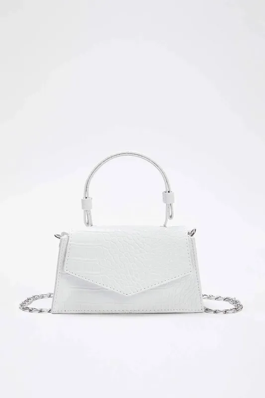 Wovcor Women's Textured Crossbody Mini City Bag in White White One Size