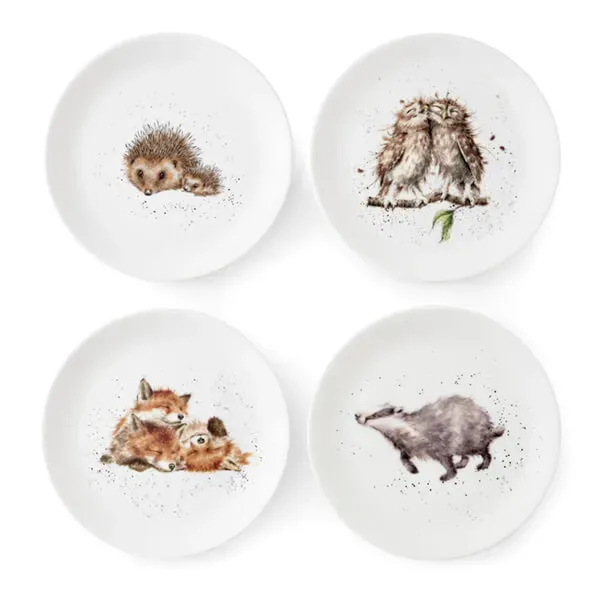 Wrendale Designs Set of 4 Woodland Animals 21cm Coupe Plates