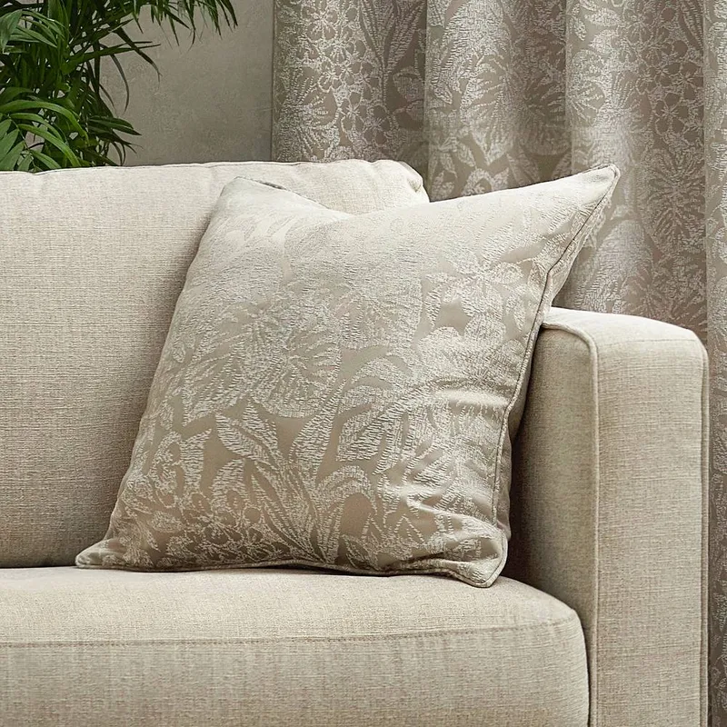 Wylder Nature Unisex Bali Botanical Jacquard Cushion in Natural Size: 50cm x 50cm Natural 50cm x 50cm female