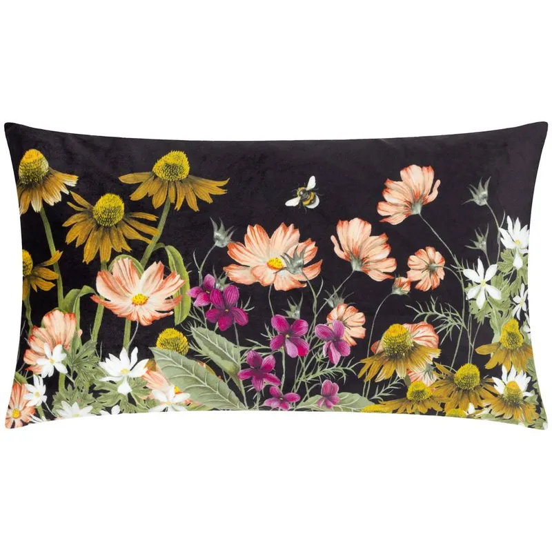 Wylder Nature Unisex Braywick Auburn Floral Velvet Polyester Filled Cushion Size: 30cm x 50cm Multicolor female