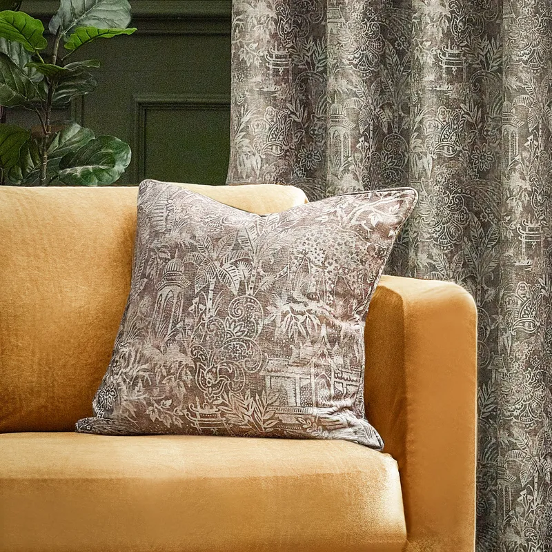 Wylder Tropics Bengal Chenille Polyester Filled Cushion in Beige Size: 50 cm x 50 cm Beige 50 cm x 50 cm
