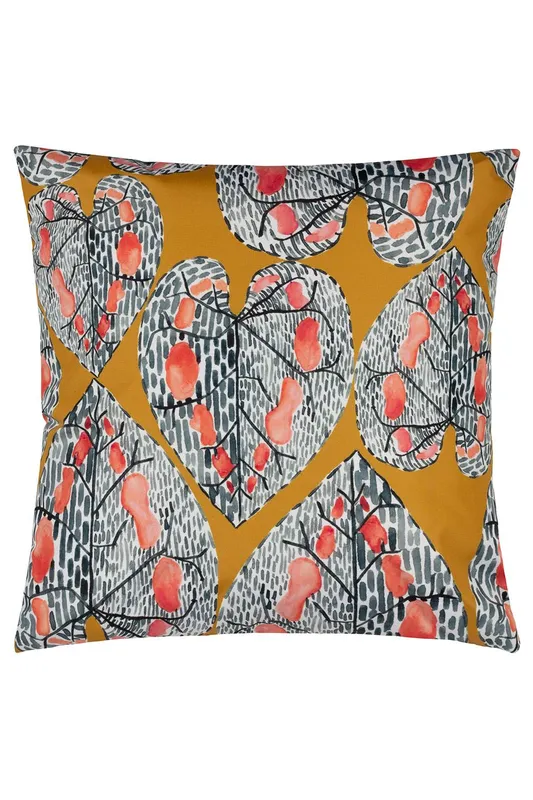 Wylder Tropics Ebon Wilds Mahari Tropical Water & UV Resistant Outdoor Cushion in Yellow Size: 43cm x 43cm - Yellow