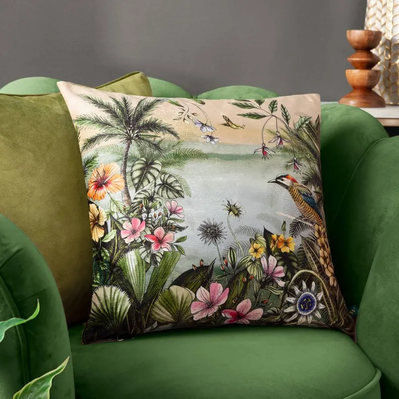 Wylder Tropics Unisex Leilani Rivera Tropical Floral Cushion Size: 43cm x 43cm Multicolor female