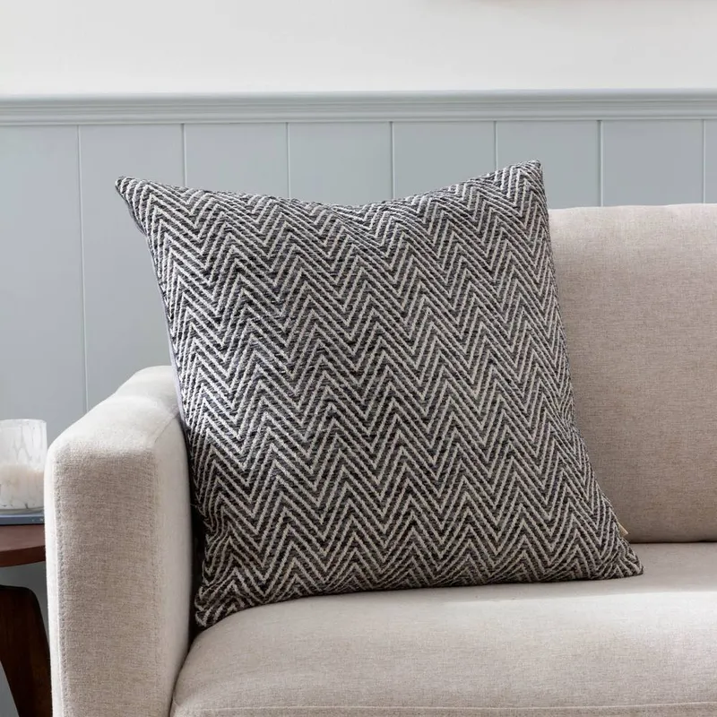 Wylder Croft Twill Woven Cushion in Grey Size: 50cm x 50cm - Grey