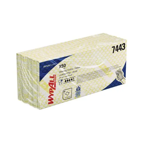 Wypall X50 Cleaning Cloths Yellow (Pack of 50) 7443