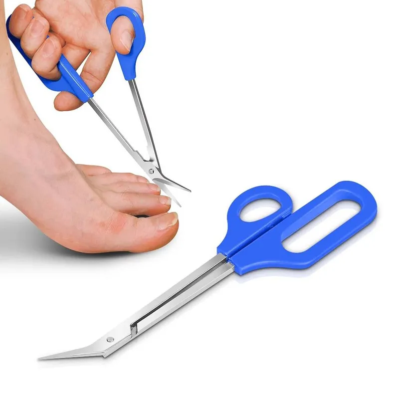 Xample Unisex Toe Nail Scissors Clippers w/ Long Handle Nail Cutter Toenails in Blue Blue female