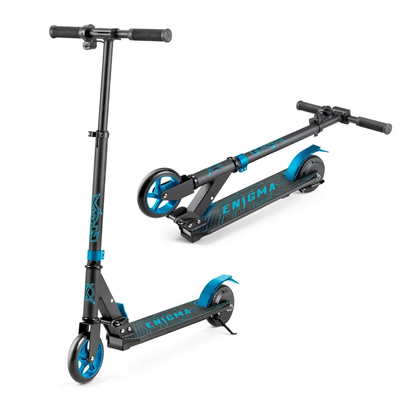 Xootz Enigma Electric Scooter, Kids Foldable E-Scooter in Black Black