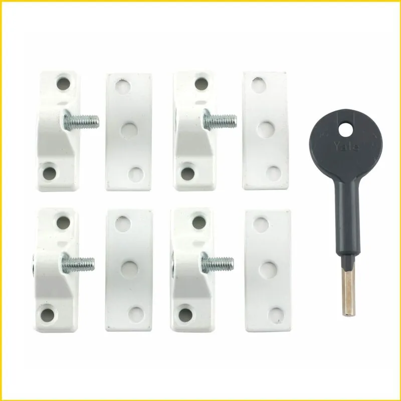 Yale - 8K118 Economy Window Lock White Finish Pack of 4 Visi YALV8K1184WE