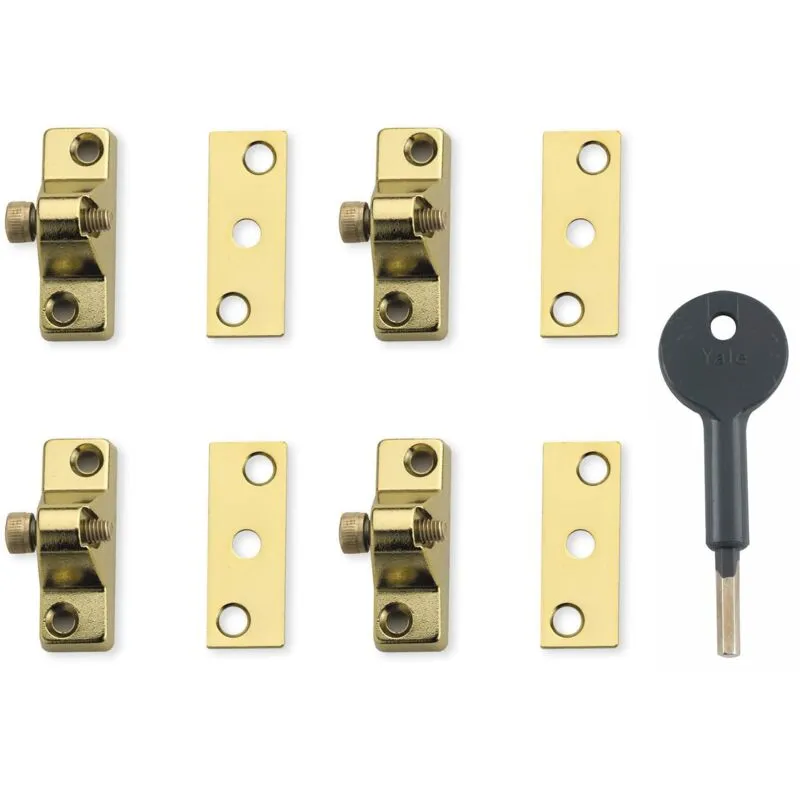 Yale 8K118 Economy Window Lock Brass Pack of 4