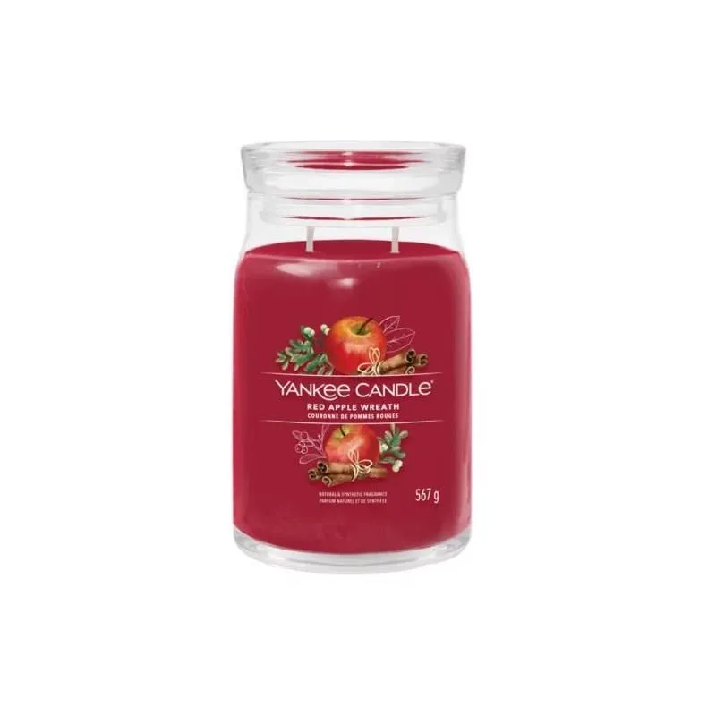 Yankee Candle Signature Red Apple Wreath Large Jar Red 567g Candle - Red - Size: L