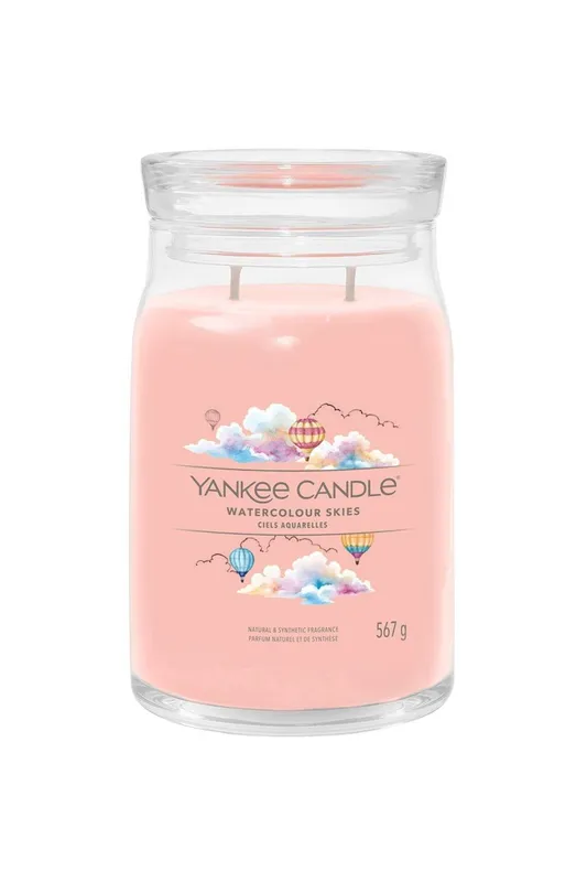 Yankee Candle Women's Signature Large Jar Watercolour Skies in Pink Pink