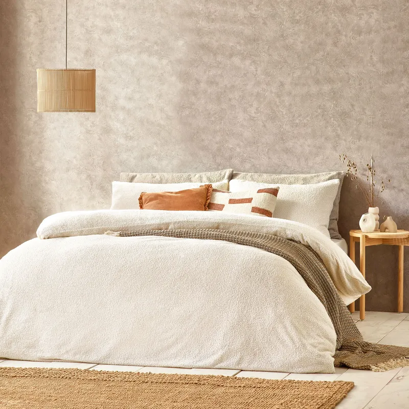 Yard Boucle Textured Duvet Cover Set - Ecru - Size Single