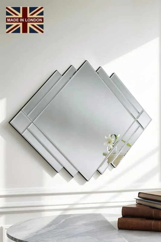 Yearn Mirrors Art Deco 1930's Inspired Bevelled Wall Mirror in Black Black