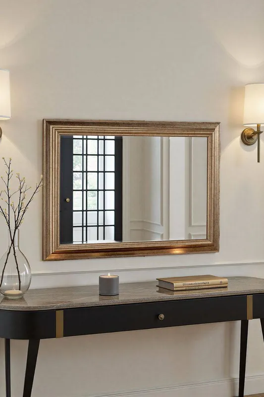 Yearn Mirrors Classic Champagne Framed Bevelled Wall Mirror in Gold - Gold