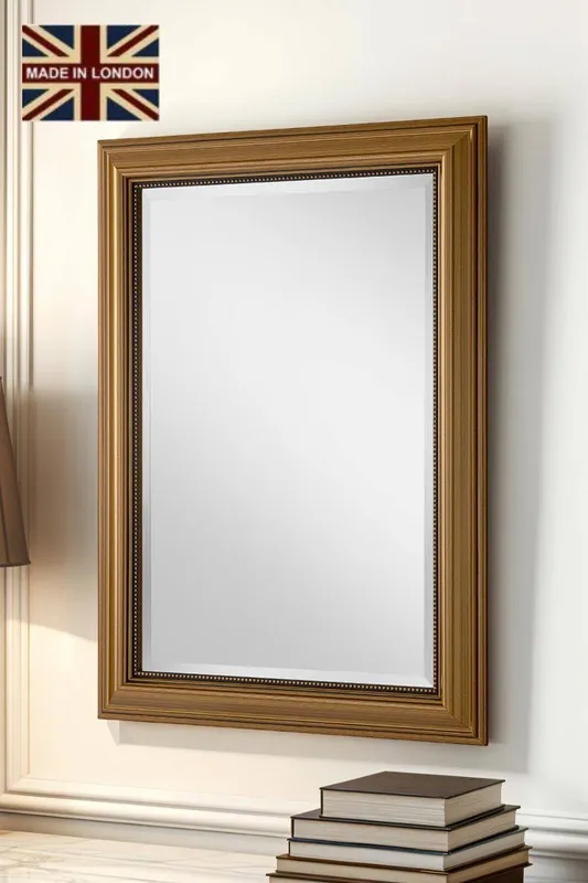 Yearn Mirrors Classic Gold Beaded Mirror 131x77.5cm - Gold