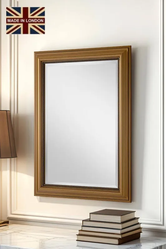 Yearn Mirrors Classic Gold Beaded Mirror 93x67.5cm - Gold
