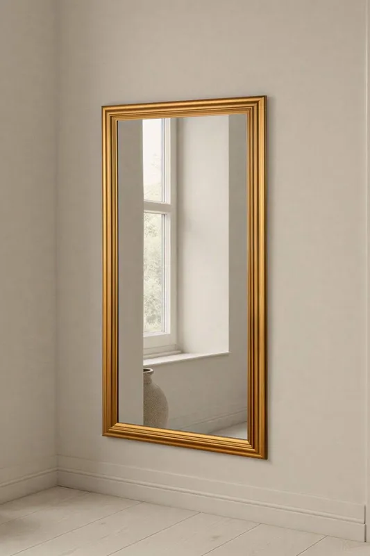 Yearn Mirrors Contemporary Gold Framed Bevelled Mirror - Gold