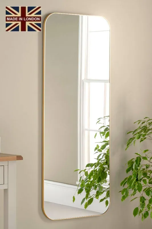 Yearn Mirrors Large Full Length Gold Radius Corner Mirror 150x60cm - Gold