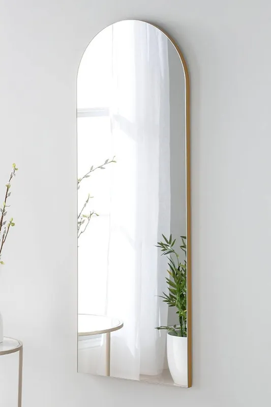 Yearn Mirrors Minimal Arch Gold Dressing Mirror 120x45cm - Gold