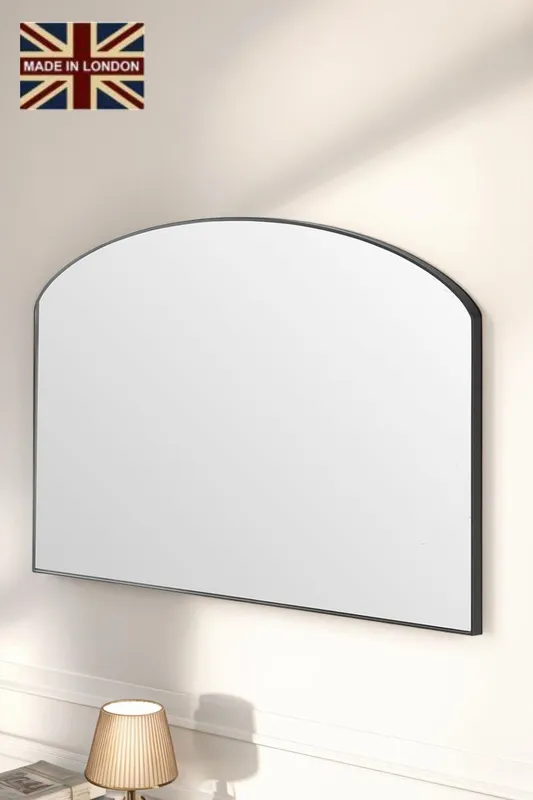 Yearn Mirrors Minimal arched mirror Black 71(w) x 49cm(h) Black