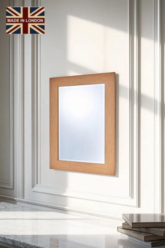 Zipcode Design Marylou Oak Effect Framed Wall Mounted Accent Mirror Natural 78cm H x 63cm W