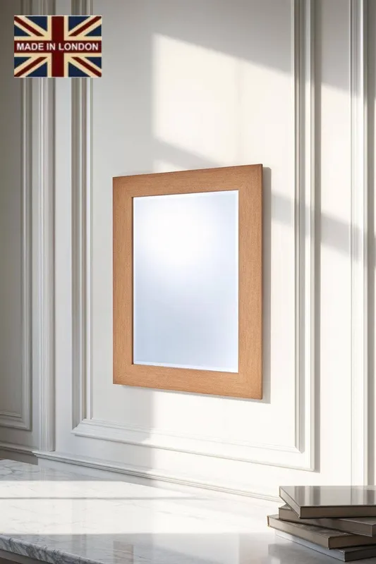Zipcode Design Marylou Oak Effect Framed Wall Mounted Accent Mirror Natural 68cm H x 93.5cm W