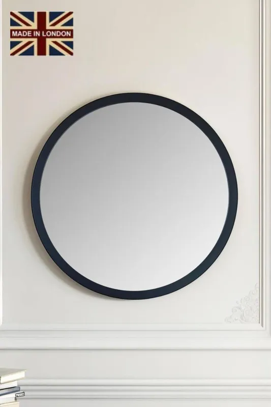 Yearn Mirrors Unisex Round Wall Mirror Black 80cm Black female