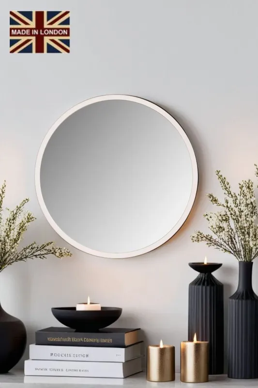 Yearn Mirrors Round Wall Mirror White 40cm White