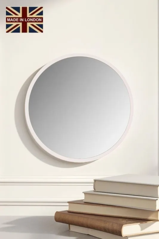 Yearn Mirrors Unisex Round Wall Mirror White 80cm White female